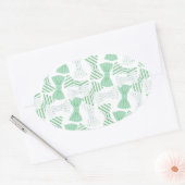 グリーンボウタイデザインボウタイ 楕円形シール (封筒)