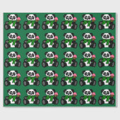 グリーンボウタイパンダ ラッピングペーパー (フラット)