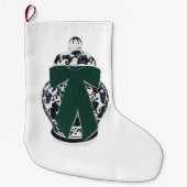 グリーンボウチャイノアイセリーベラーズクリスマスストッキング ラージクリスマスストッキング (正面)