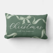 グリーンボウファミリークリスマス ランバークッション (正面)