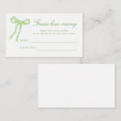 グリーンボウブライダルシャワーはカードの数を推測 エンクロージャーカード (正面/裏面)