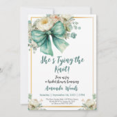 グリーンボウブライダルシャワーカード 招待状 (正面)