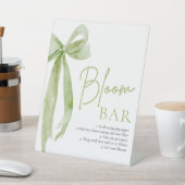グリーンボウブライダルシャワーフラワー開花バー標識 台座サイン (インサイチュ)