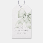 グリーンボウブライダルシャワーメッセージカード ギフトタグ (正面)