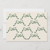 グリーンボウメリースクリスマス楕円形フォトフラット シーズンカード (裏面)