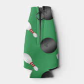 グリーンボウリングパーソナライズされたボールピンの名前 ボトルクーラー (裏面)