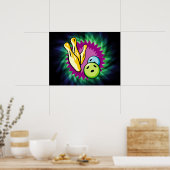 グリーンボウリングボール;ピン ポスター (キッチン)