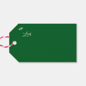 グリーンボウ写真スクリプトクリスマス ギフトタグ (裏面横)