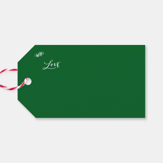 グリーンボウ写真スクリプトクリスマス ギフトタグ (裏面横)