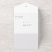 グリーンボウ彼女は結び目のブライダルシャワー オールインワン招待状 (外側)