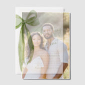 グリーンボウ彼女は結び目のブライダルシャワー ベラム紙招待状 (オフセット (カップル))