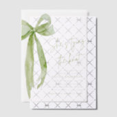 グリーンボウ彼女は結び目のブライダルシャワー ベラム紙招待状 (オフセット (招待状))