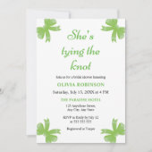 グリーンボウ彼女は結び目のブライダルシャワー 招待状 (正面)