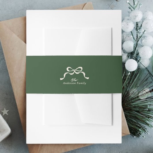 グリーンボウ招待状用帯 招待状ベリーバンド