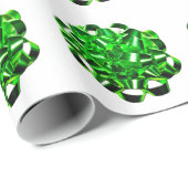 グリーンボウ誕生日クリスマスクリスマスホリデー ラッピングペーパー (ロールコーナー)