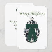 グリーンボウ シノワズリー ヴァース フラット ホリデー カード (正面/裏面)