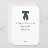 グリーンボウ シノワズリー ヴァース フラット ホリデー カード (裏面)