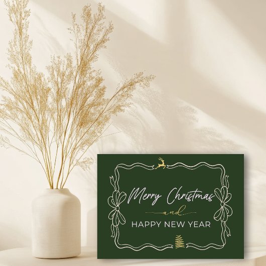 グリーンボウ&ツリーズドードルズホリデーフォールディングカード カード