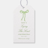 グリーンボウ 彼女は結婚する ブライダルシャワー ギフトタグ (正面)