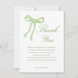 グリーンボウ 彼女は結婚する ブライダルシャワー サンキューカード