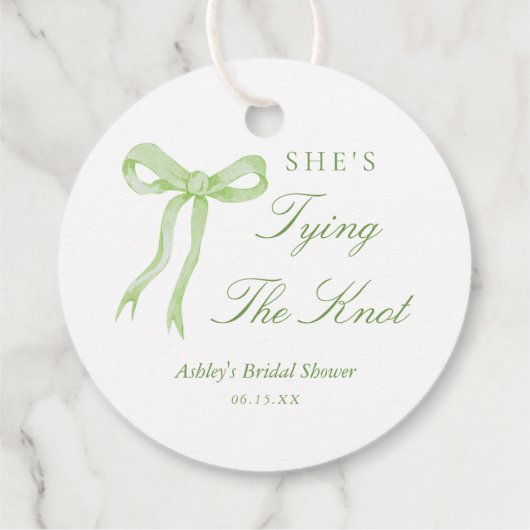 グリーンボウ 彼女は結婚する ブライダルシャワー フェイバータグ (裏面)