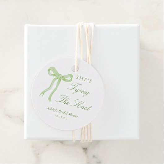 グリーンボウ 彼女は結婚する ブライダルシャワー フェイバータグ (インサイチュ)