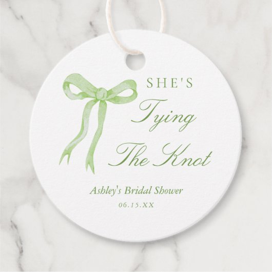 グリーンボウ 彼女は結婚する ブライダルシャワー フェイバータグ (正面)