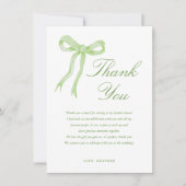グリーンボウ 彼女は結婚式を挙げる ブライダルシャワー サンキューカード (正面)