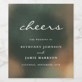 グリーンボグラデーションーホミニマル結婚リストのワインラベル ワインラベル (シングルラベル)