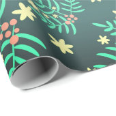 グリーンボタニカクリスマスモダンミニマル ラッピングペーパー (ロールコーナー)