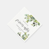 グリーンボタニカルの後の永遠エレガントの1日目 スタンダードカクテルナプキン (角)