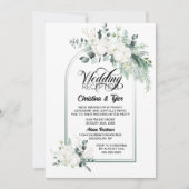 グリーンボタニカルアーチの結婚式の披露宴 招待状 (正面)
