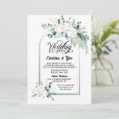 グリーンボタニカルアーチの結婚式の披露宴 招待状 (スタンド正面)