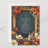 グリーンボタニカルアールヌーボー結婚ズ 招待状 (正面)