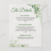 グリーンボタニカルウェディングディテール封入カード エンクロージャーカード (正面)