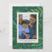 グリーンボタニカルクリスマスフォトカード (正面)