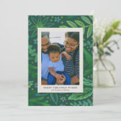 グリーンボタニカルクリスマスフォトカード (スタンド正面)