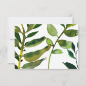 グリーンボタニカルグラムプラント葉ウェディングRSVP 出欠カード (裏面)