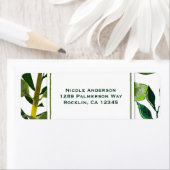 グリーンボタニカルグラムプラント葉エレガントウェディング ラベル (インサイチュ)