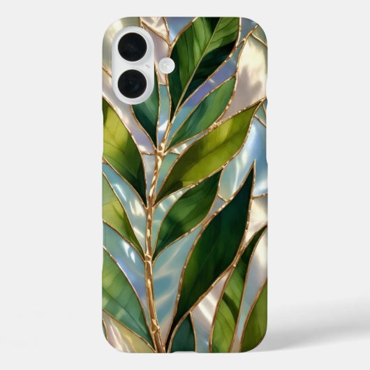 グリーンボタニカルステンドグラススマホケース Case-Mate iPhoneケース (裏面)