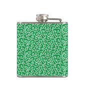 グリーンボタニカルスパイラルつる植物カラクサパターン フラスク (裏面)