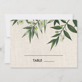 グリーンボタニカルバーラップ結婚のテーブル座席表 招待状