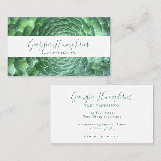 グリーンボタニカルビジネスカード 名刺 (正面/裏面)