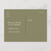 グリーンボタニカルフォレスト結婚式の日付を保存 案内ポストカード (裏面)