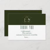 グリーンボタニカルフォレミニマルス結婚の感謝 サンキューカード (正面/裏面)