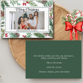 グリーンボタニカルフレームメリークリスマス シーズンカード