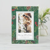 グリーンボタニカルフレームメリークリスマス シーズンカード (スタンド正面)