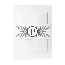 グリーンボタニカルフローラ素朴グ結婚リーズ 招待状ベリーバンド