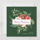 グリーンボタニカルメリークリスマスカード (正面)