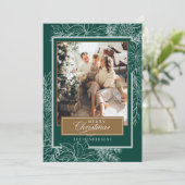 グリーンボタニカルメリークリスマスフォト シーズンカード (スタンド正面)